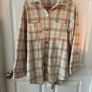 Plaid Button-Up Women's Jacket